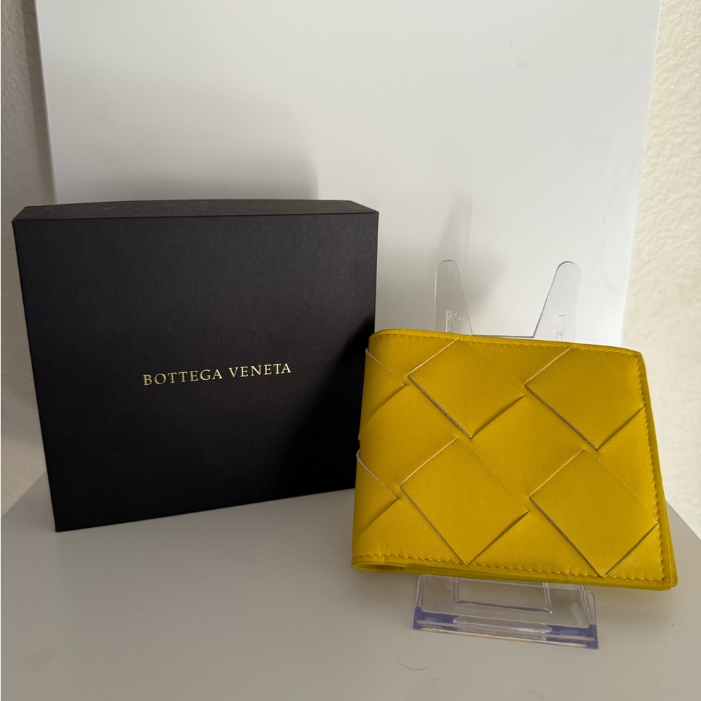 Bottega Veneta Mustard Yellow Intrecciato Wallet